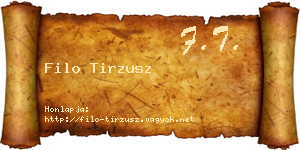 Filo Tirzusz névjegykártya